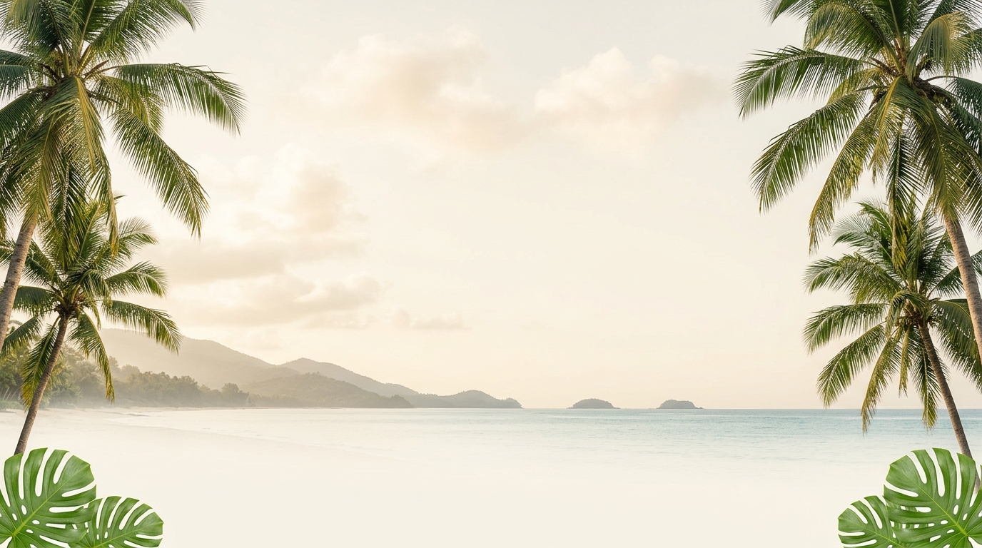 Paisagem tropical com coqueiros